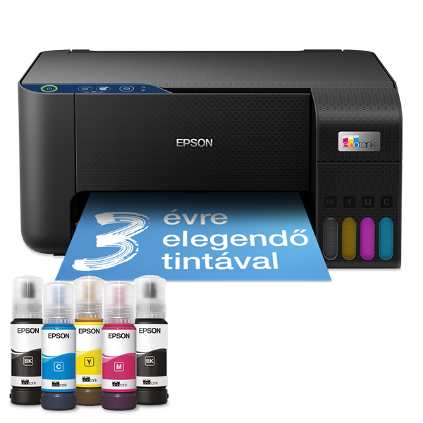 EPSON EcoTank L3231 A4, MFP, színes, 5760x1440 DPI, 33 lap/perc, USB tintasugaras nyomtató