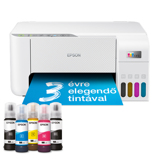 EPSON EcoTank L3276 A4, MFP, színes, 5760x1440 DPI, 33 lap/perc, USB/Wifi fehér tintasugaras nyomtató