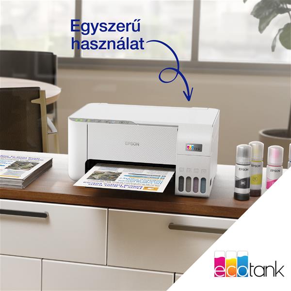 EPSON EcoTank L3276 A4, MFP, színes, 5760x1440 DPI, 33 lap/perc, USB/Wifi fehér tintasugaras nyomtató