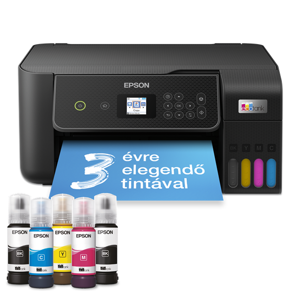 EPSON EcoTank L3280 A4, MFP, színes, 5760x1440 DPI, 33 lap/perc, USB/Wifi tintasugaras nyomtató