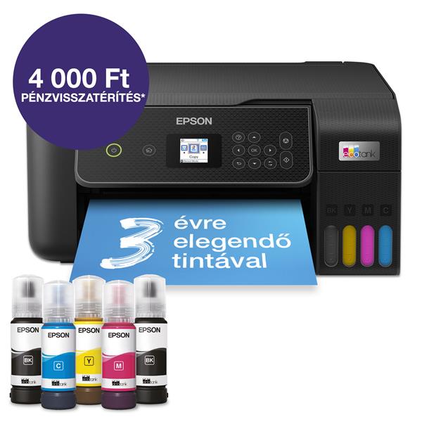 EPSON EcoTank L3280 A4, színes multifunkciós nyomtató WIFI/USB 8100/6500 oldal tintával