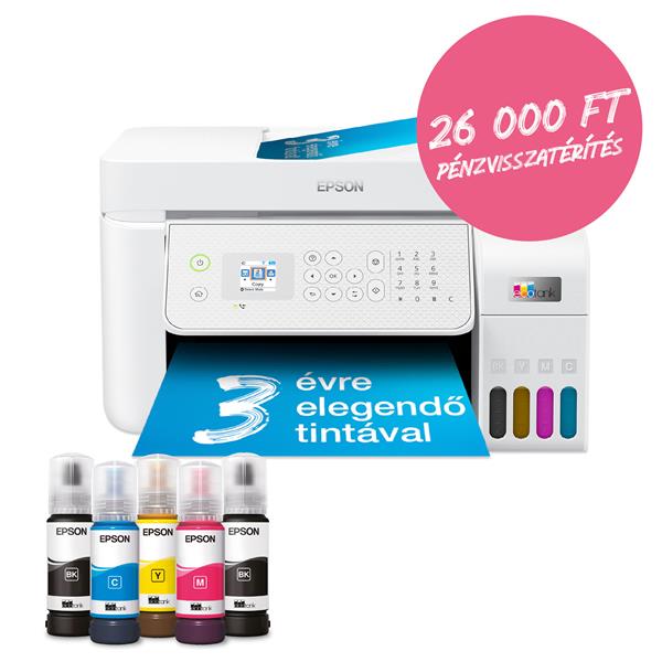 EPSON EcoTank L5316 A4, színes multifunkciós nyomtató ADF USB/WiFi/LAN 8100/6500 oldal tintával