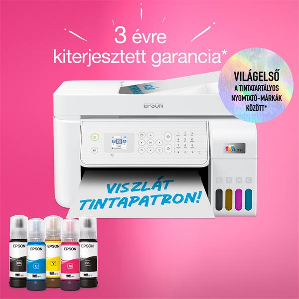 EPSON EcoTank L5316 A4, színes multifunkciós nyomtató ADF USB/WiFi/LAN 8100/6500 oldal tintával