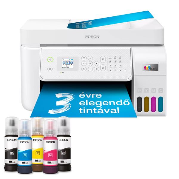 EPSON EcoTank L5316 A4, színes multifunkciós nyomtató ADF USB/WiFi/LAN 8100/6500 oldal tintával