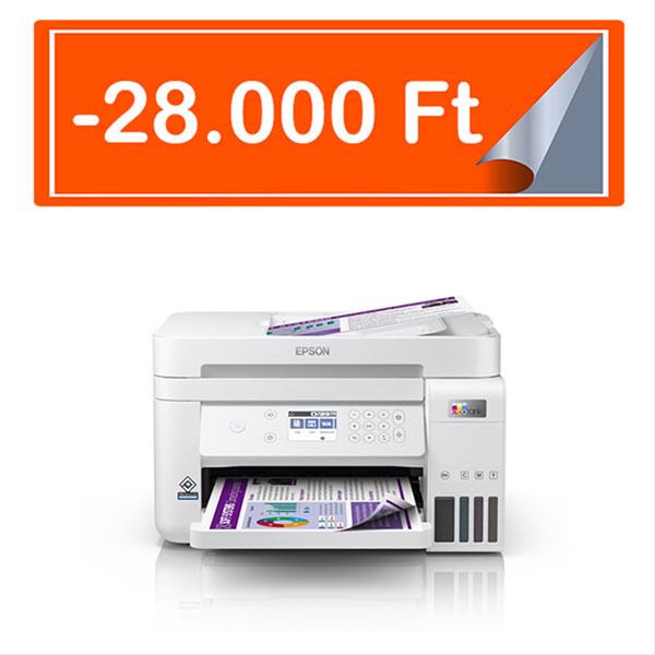 EPSON EcoTank L6276 A4, MFP, színes, 4800x1200 DPI, 33 lap/perc, duplex, ADF, USB/Wifi/LAN fehér tintasugaras nyomtató