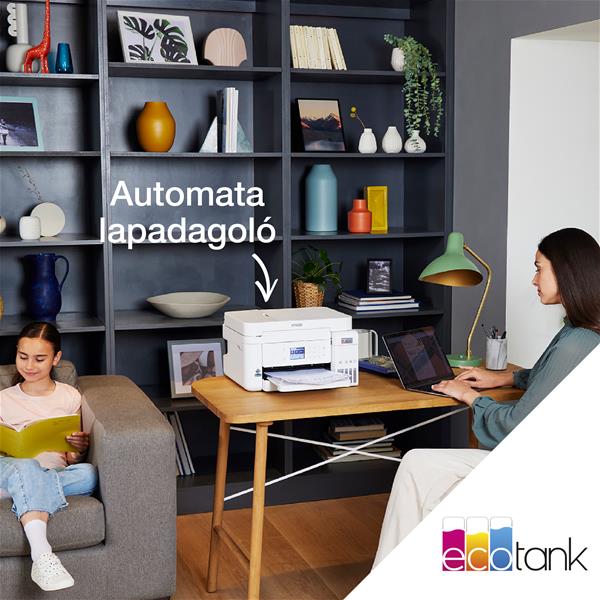 EPSON EcoTank L6276 A4, MFP, színes, 4800x1200 DPI, 33 lap/perc, duplex, ADF, USB/Wifi/LAN fehér tintasugaras nyomtató
