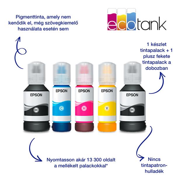 EPSON EcoTank L6460 A4, színes multifunkciós nyomtató DUPLEX WiFi/LAN 13 000/5200 oldal tintával
