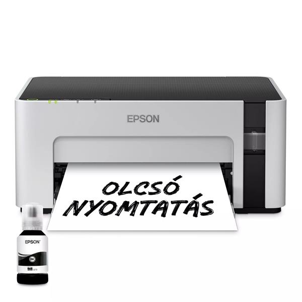 EPSON EcoTank M1120 mono A4, 1440x720 DPI, 32 lap/perc, USB/WIFI mono fehér tintasugaras nyomtató