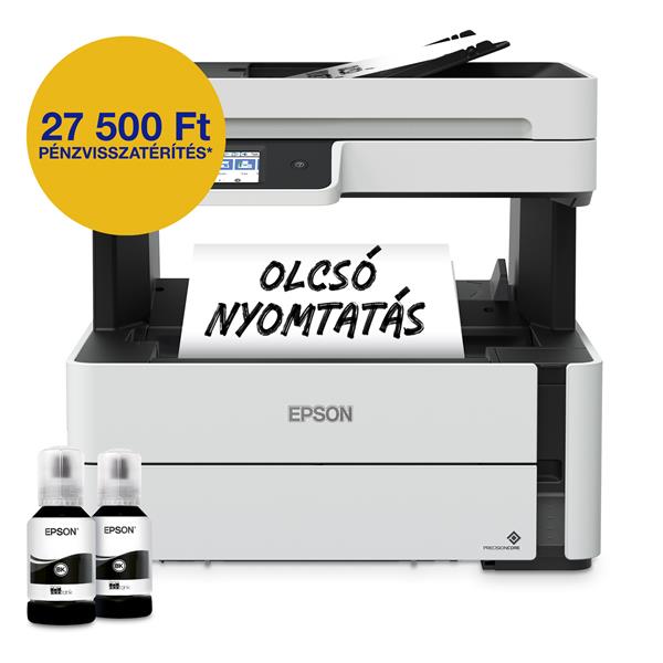 EPSON EcoTank M3170 A4, mono multifunkciós nyomtató ADF, USB/LAN/WIFI 11000 oldal tintával