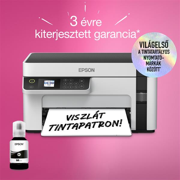 EPSON Ecotank M2120 A4, MFP, 1440x720 DPI, 32 lap/perc, USB/WiFi tintasugaras nyomtató
