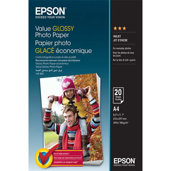 Epson fényes fotópapír A4 20lap 183g C13S400035