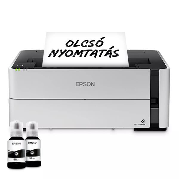 EPSON EcoTank M1170 A4, 1200x2400 DPI, 39 lap/perc, USB/LAN/Wifi mono fehér tintasugaras nyomtató