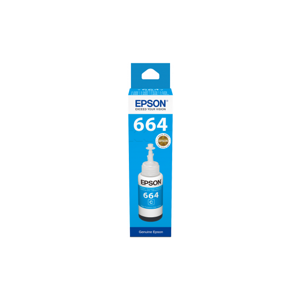 Epson No.664 (T6642) Cyan tinta 70ml (eredeti) Ecotank L1xx/L2xx/L3xx/L4xx/L5xx/L6xx/L13xx/L14xx/L30xx széria (C13T66424A)