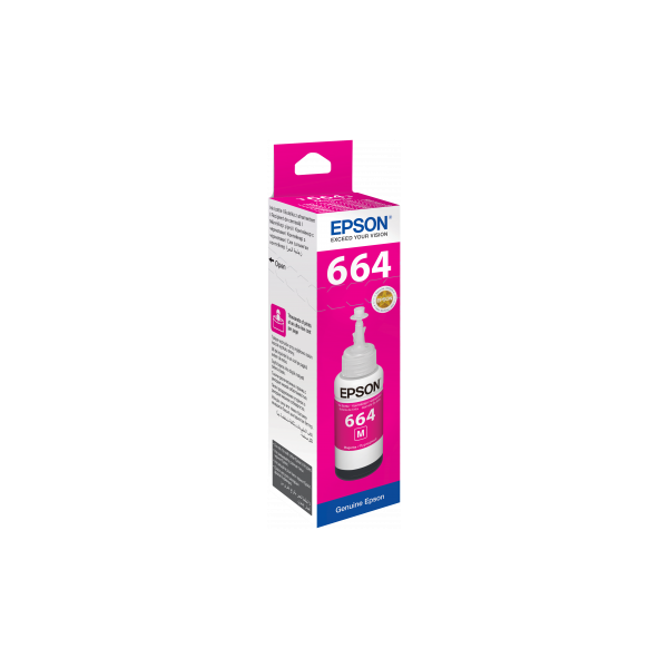 Epson No.664 (T6643) Magenta tinta 70ml (eredeti) Ecotank L1xx/L2xx/L3xx/L4xx/L5xx/L6xx/L13xx/L14xx/L30xx széria (C13T66434A)