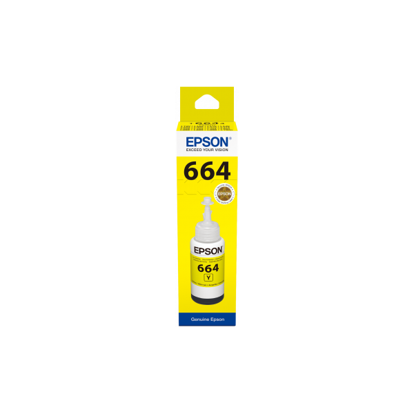 Epson No.664 (T6644) Yellow tinta 70ml (eredeti) Ecotank L1xx/L2xx/L3xx/L4xx/L5xx/L6xx/L13xx/L14xx/L30xx széria (C13T66444A)