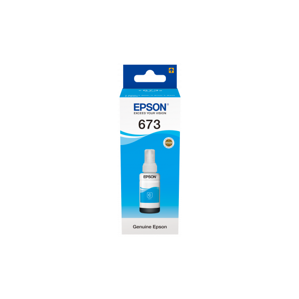 Epson No.673 (T6732) Cyan tinta 70ml (eredeti)  Ecotank L800/L805/L810/L850/L1800 széria (C13T67324A)