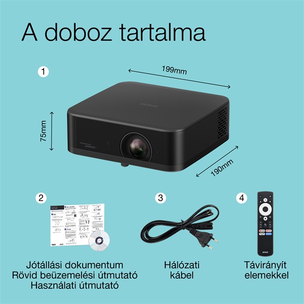 EPSON Projektor - Lifestudio Pop – EF-62B (3LCD, 1920x1080, 16:9, 700 AL, 5 000 000:1, HDMI/USB/WiFi) (V11HB73140)