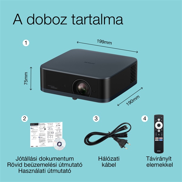 EPSON Projektor - Lifestudio Pop – EF-62N (3LCD, 1920x1080, 16:9, 700 AL, 5 000 000:1, HDMI/USB/WiFi) (V11HB73440)