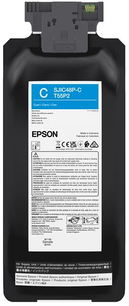 EPSON SJIC48P-C Cyan patron 480 ml (eredeti) C13T55P240 C8000E címkenyomtatóhoz (C13T55P240)