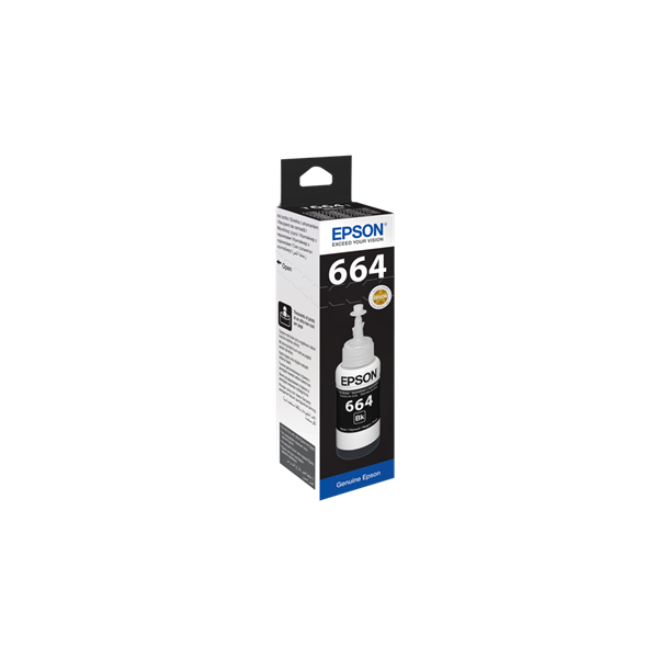 Epson No.664 (T6641) Black tinta 70ml (eredeti) Ecotank L1xx/L2xx/L3xx/L4xx/L5xx/L6xx/L13xx/L14xx/L30xx széria