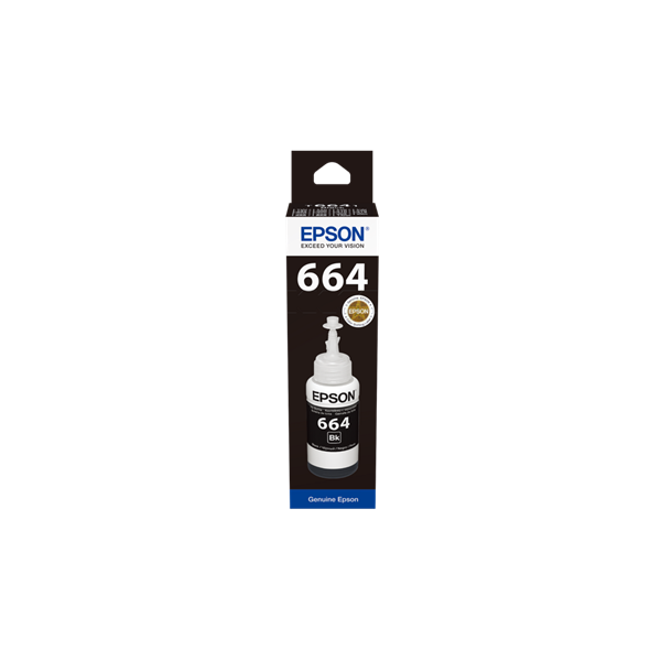 Epson No.664 (T6641) Black tinta 70ml (eredeti) Ecotank L1xx/L2xx/L3xx/L4xx/L5xx/L6xx/L13xx/L14xx/L30xx széria