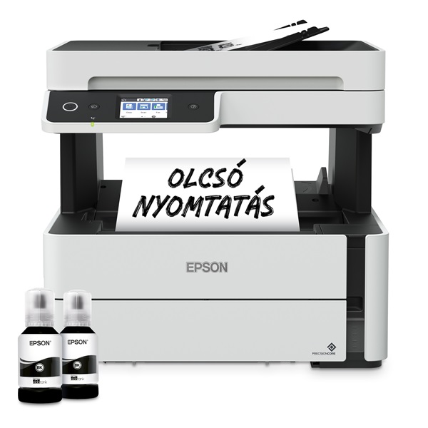 EPSON Tintasugaras nyomtató - EcoTank M3170 (A4, MFP, 1200x2400 DPI, 39 lap/perc, ADF, USB/LAN/Wifi) (C11CG92403)