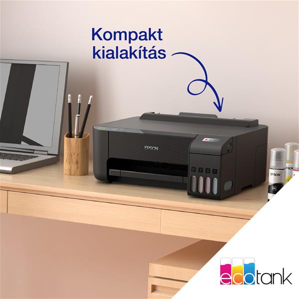 EPSON Tintasugaras nyomtató - EcoTank L1230 (A4, színes, 5760x1440 DPI, 33 lap/perc, USB) (C11CJ70402)