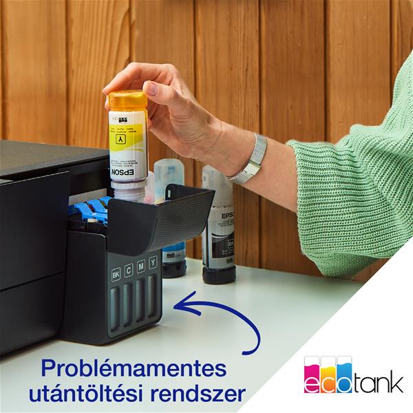 EPSON Tintasugaras nyomtató - EcoTank L1230 (A4, színes, 5760x1440 DPI, 33 lap/perc, USB) (C11CJ70402)