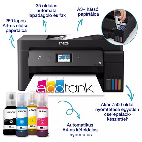 EPSON Tintasugaras nyomtató - EcoTank L14150 (A3+, MFP, színes, 4800x1200 DPI, 38 lap/perc, USB/LAN/Wifi) (C11CH96402)