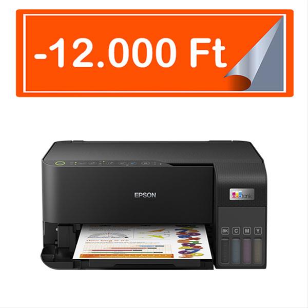 EPSON Tintasugaras nyomtató - EcoTank L3550 (A4, MFP, színes, 4800x1200 DPI, 33 lap/perc, USB/Wifi) (C11CK59403)
