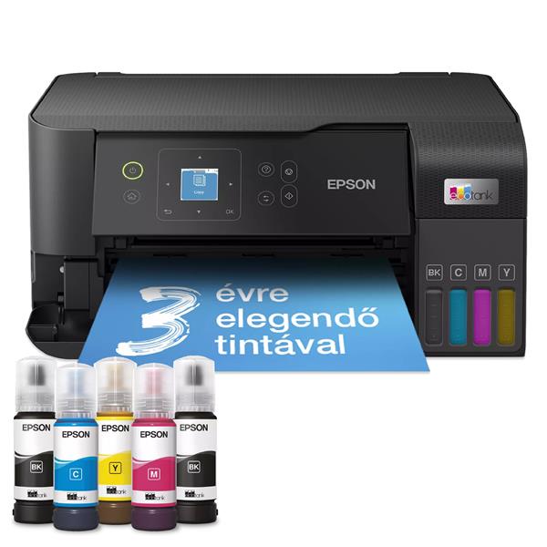 EPSON Tintasugaras nyomtató - EcoTank L3560 (A4, MFP, színes, 4800x1200 DPI, 33 lap/perc, USB/Wifi) (C11CK58403)