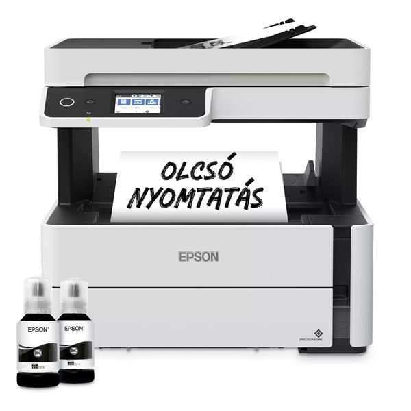 EPSON Tintasugaras nyomtató - EcoTank M3170 (A4, MFP, 1200x2400 DPI, 39 lap/perc, ADF, USB/LAN/Wifi) (C11CG92403)
