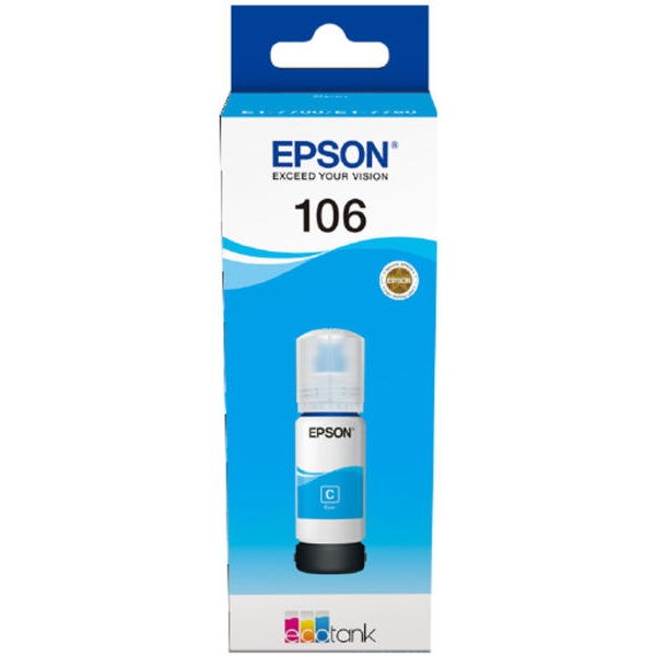 Epson No.106 (T00R2) cyan tinta 70ml (eredeti) Ecotank ET-7700/ET-7750/L7160/L7180/L7188 széria (C13T00R240)