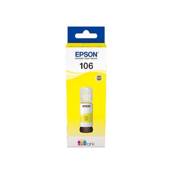 Epson No.106 (T00R4) yellow tinta 70ml (eredeti) Ecotank ET-7700/ET-7750/L7160/L7180/L7188 széria (C13T00R440)
