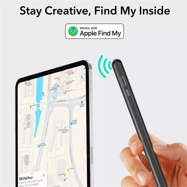 ESR Stylus Pen aktív toll rajzoláshoz, jegyzethez, 2018 után kiadott Apple iPad Air, iPad Mini (A17), iPad Pro, fekete (ES252154)