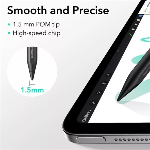 ESR Stylus Pen aktív toll rajzoláshoz, jegyzethez, 2018 után kiadott Apple iPad Air, iPad Mini (A17), iPad Pro, fekete (ES252154)