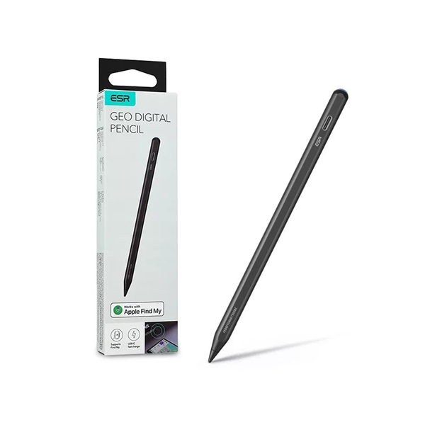 ESR Stylus Pen aktív toll rajzoláshoz, jegyzethez, 2018 után kiadott Apple iPad Air, iPad Mini (A17), iPad Pro, fekete (ES252154)