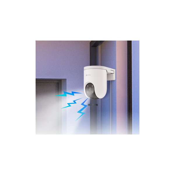 EZVIZ H8C PoE kültéri kamera, 2K, 3MP, Ethernet kábel, színes éjszakai, 360°, 2 irányú beszéd, sziréna, 512 GB-ig (303103104)