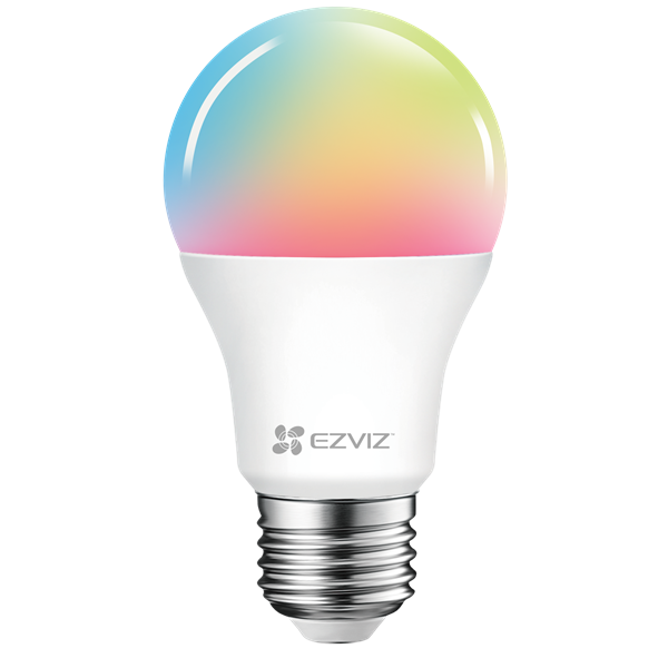 EZVIZ LB1, állítható fényerejű színes WiFi LED izzó, 806 lumen, 6500-2700K, ütemezés&időzítés, energiatakarékos, 8W, E27 (CS-HAL-LB1-LCAW)
