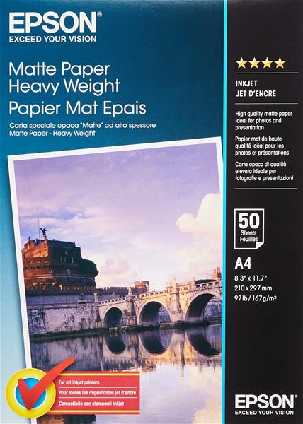 Epson matt vastag fotópapír (A4, 50 lap, 167g) (C13S041256)