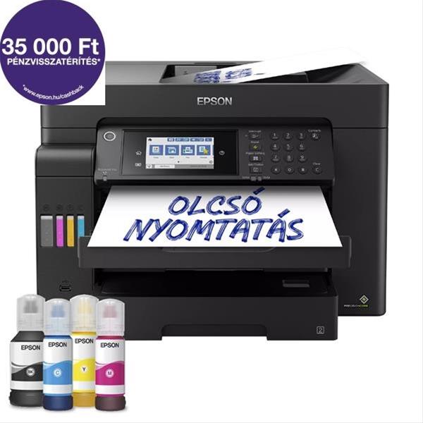 Epson EcoTank L15160 A3+, Színes multif. nyomtató DUPLEX, ADF, WIFI/LAN, 4500/2800 oldal tintával