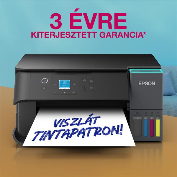 Epson EcoTank L4360 A4, színes multifunkciós nyomtató DUPLEX, AirPrint USB/WiFi 8500/6500 oldal tintával