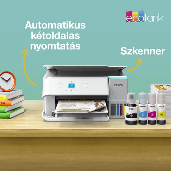 Epson EcoTank L4366 A4, színes multifunkciós nyomtató DUPLEX, AirPrint USB/WiFi 8500/6500 oldal tintával
