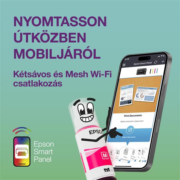Epson EcoTank L4366 A4, színes multifunkciós nyomtató DUPLEX, AirPrint USB/WiFi 8500/6500 oldal tintával