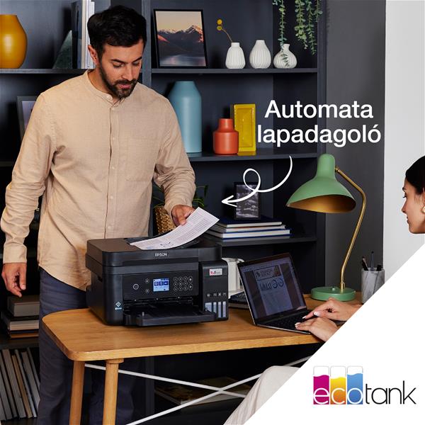 Epson EcoTank L6270 A4, MFP, 4800X1200 DPI,33 LAP/PERC, DUPLEX, ADF, USB/LAN/WIFI színes tintasugaras nyomtató