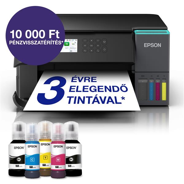 Epson EcoTank L6360 A4, Színes multifunkciós nyomtató DUPLEX, WIFI/LAN/USB, 15100/5500 oldal tintával