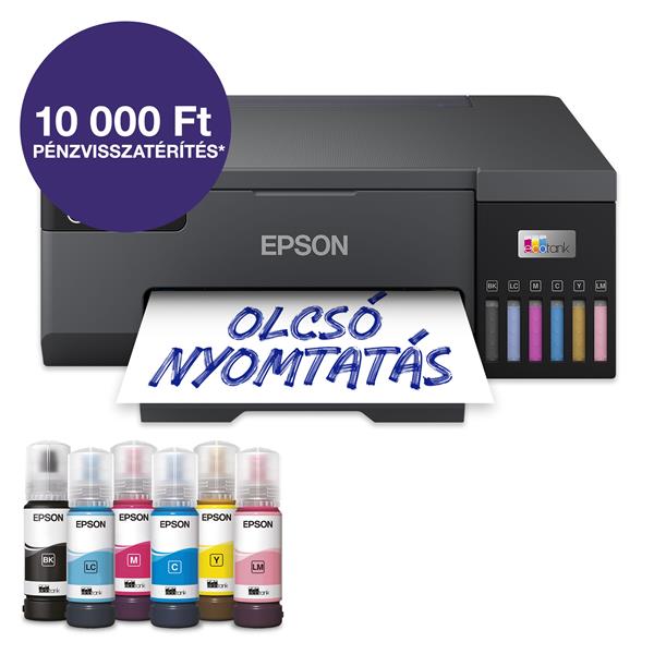 Epson EcoTank L8050 A4 színes fotónyomtató WiFi/USB 1500 fotóra elegendő tintával