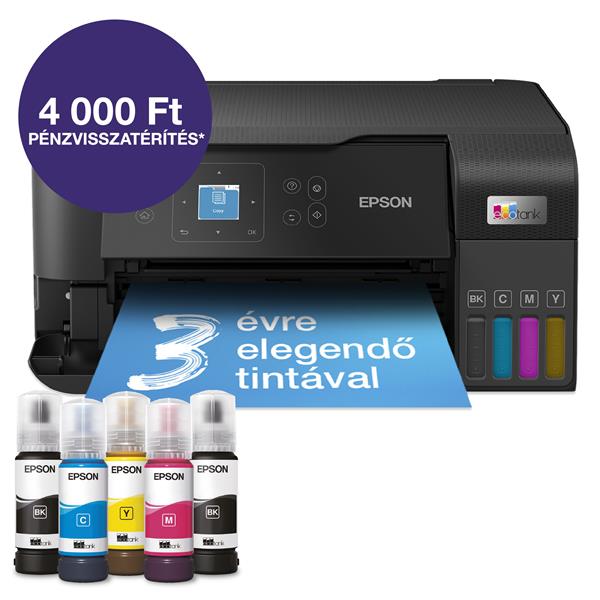 Epson Ecotank L3560 A4, MFP, színes, 4800x1200 DPI, 33 lap/perc, USB/Wifi tintasugaras nyomtató (C11CK58403)