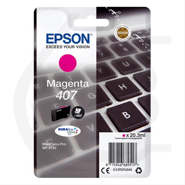 Epson No.407 (T07U3) Magenta patron 20.3ml (eredeti) C13T07U340 Workforce Pro WF-4745DTWF széria (C13T07U340)