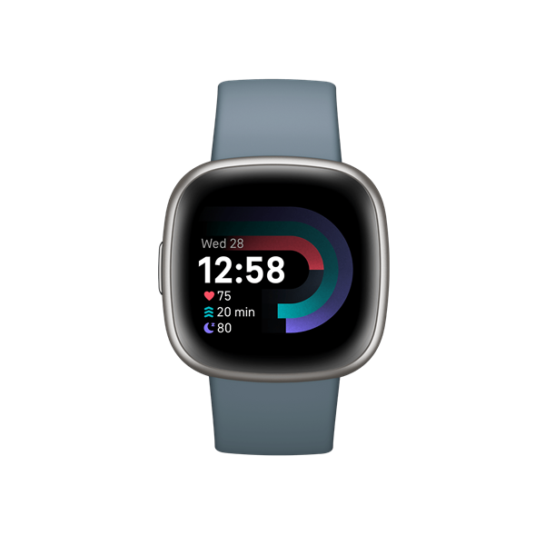 FITBIT Versa 4 okosóra (Waterfall Blue / Platinum Aluminium) (FB523SRAG)